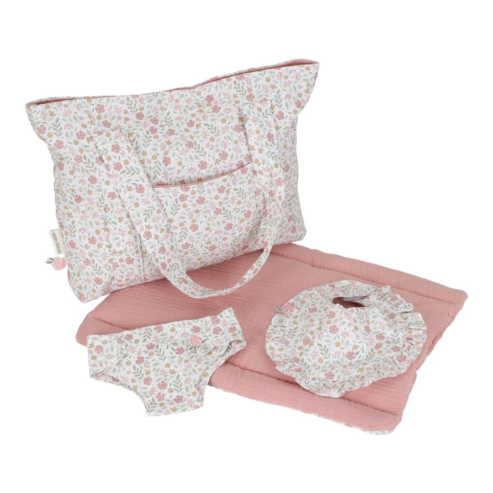 Little Dutch Baby Doll Diaper Bag Playset – Soft Flowers