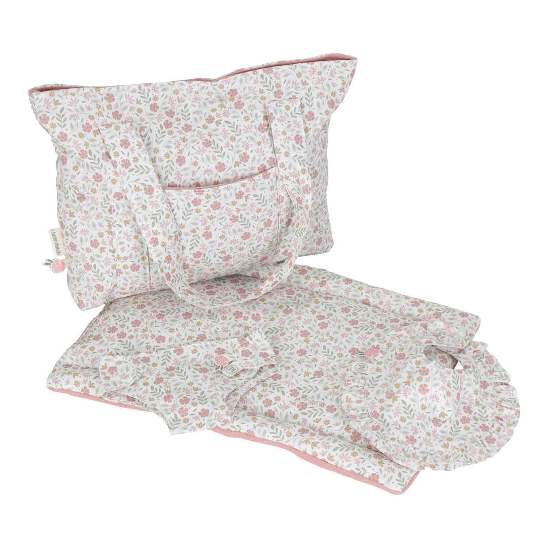 Little Dutch Baby Doll Diaper Bag Playset – Soft Flowers