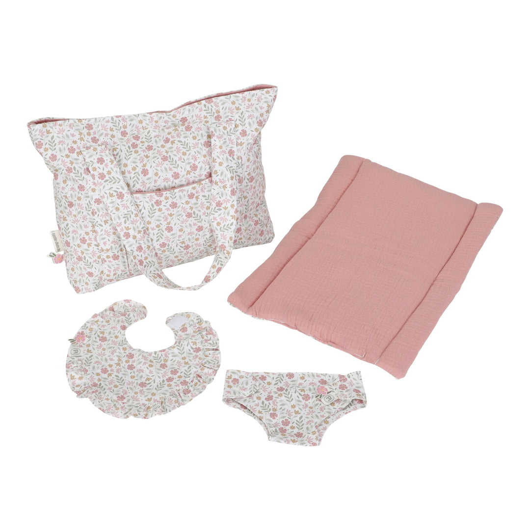 Little Dutch Baby Doll Diaper Bag Playset – Soft Flowers