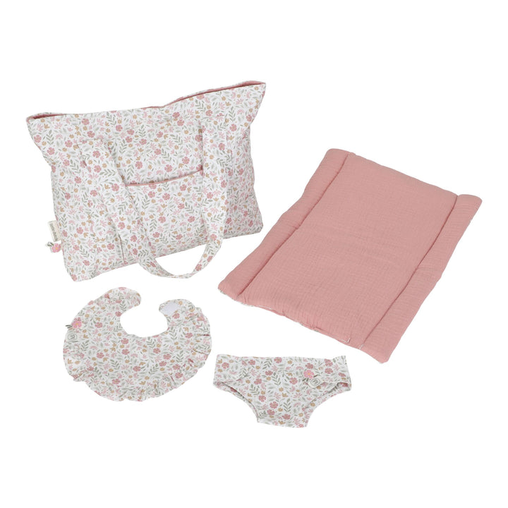 Little Dutch Baby Doll Diaper Bag Playset – Soft Flowers