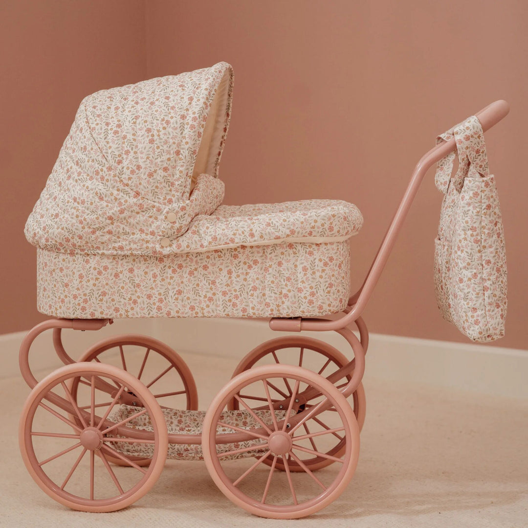 Little Dutch Vintage Metal Baby Doll Pram – Soft Flowers