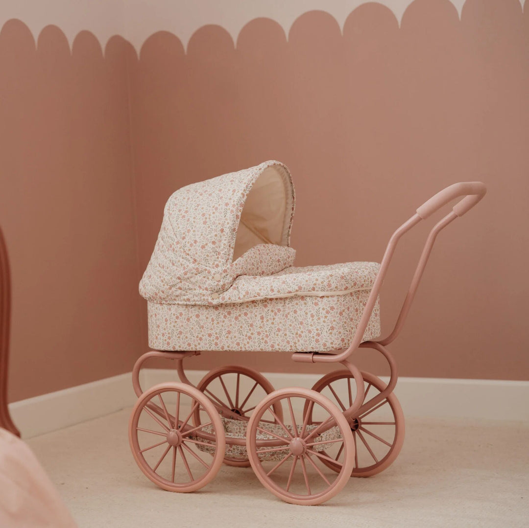 Little Dutch Vintage Metal Baby Doll Pram – Soft Flowers