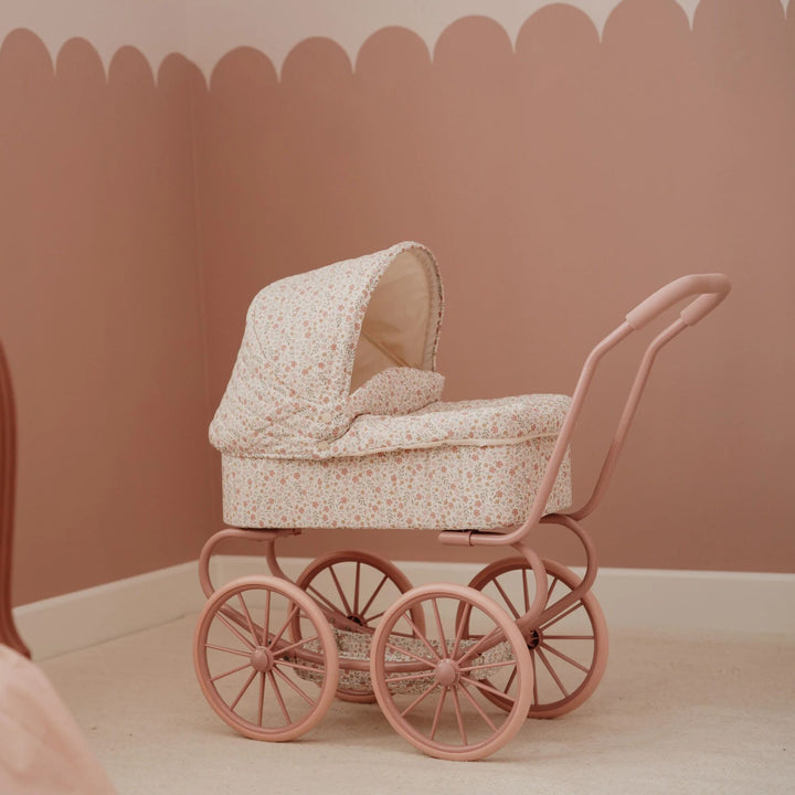 Little Dutch Vintage Metal Baby Doll Pram – Soft Flowers
