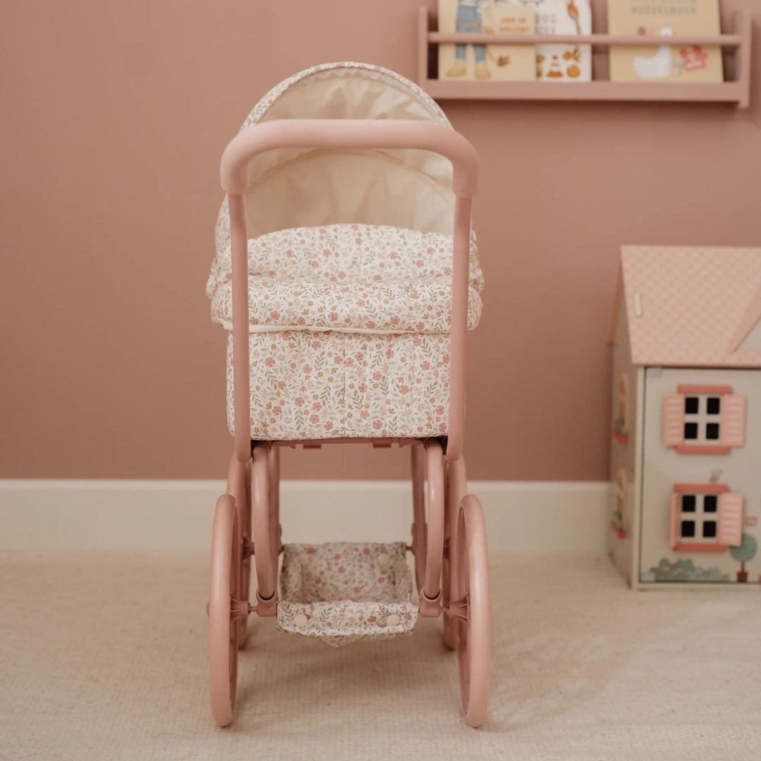 Little Dutch Vintage Metal Baby Doll Pram – Soft Flowers