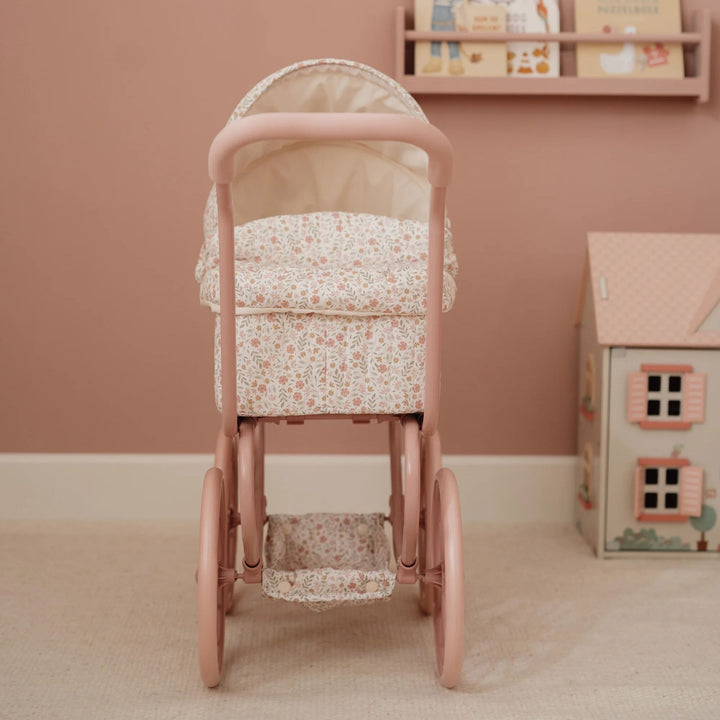 Little Dutch Vintage Metal Baby Doll Pram – Soft Flowers
