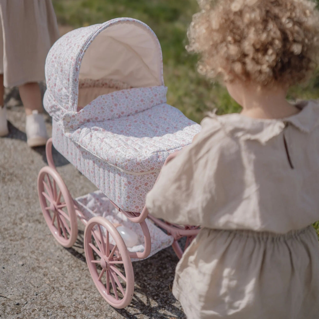 Little Dutch Vintage Metal Baby Doll Pram – Soft Flowers