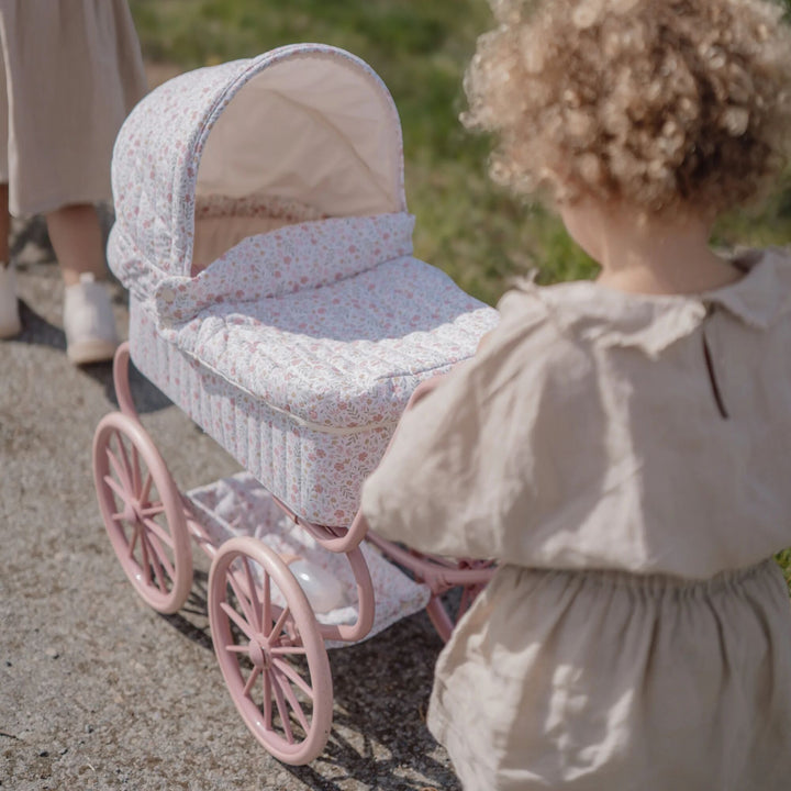 Little Dutch Vintage Metal Baby Doll Pram – Soft Flowers