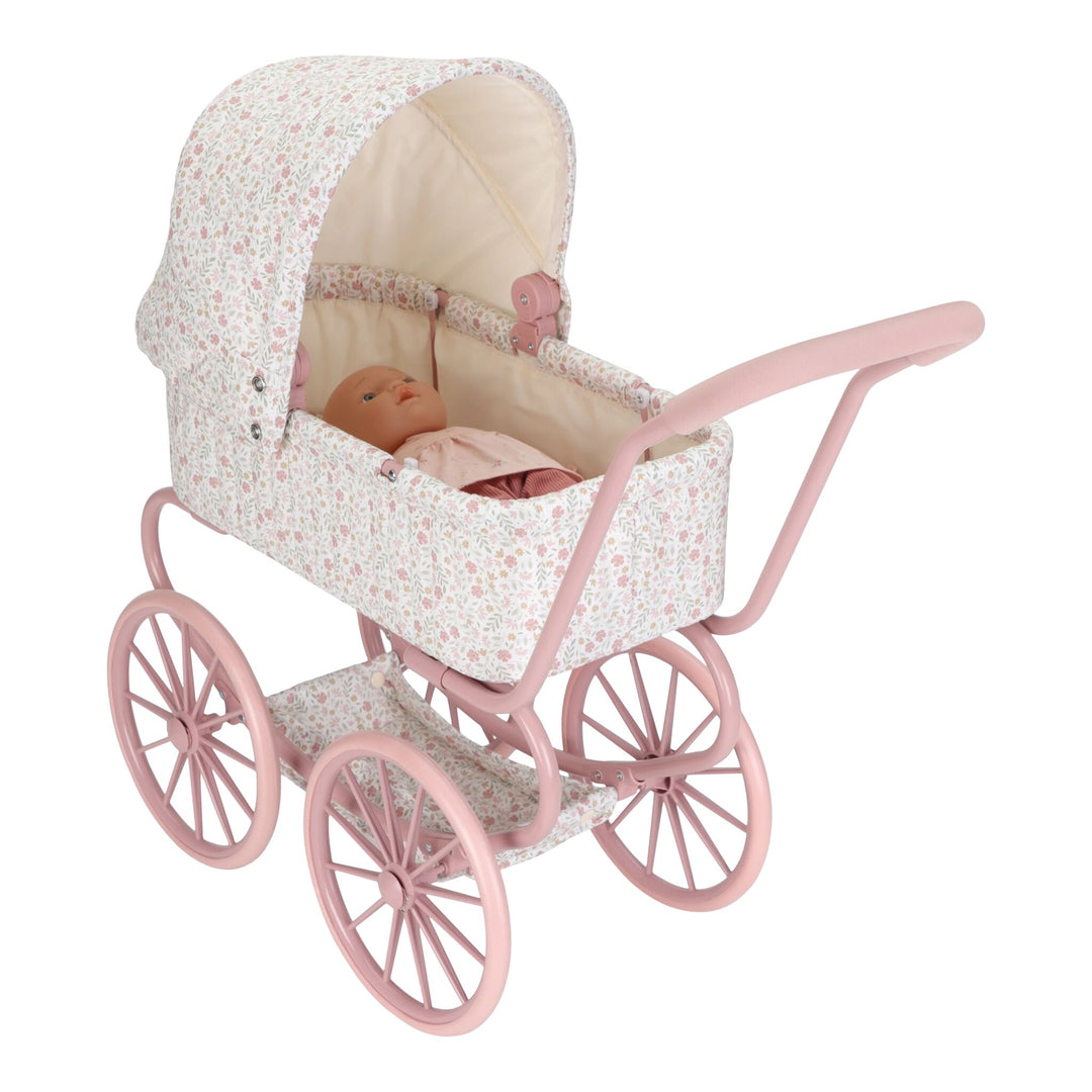 Little Dutch Vintage Metal Baby Doll Pram – Soft Flowers