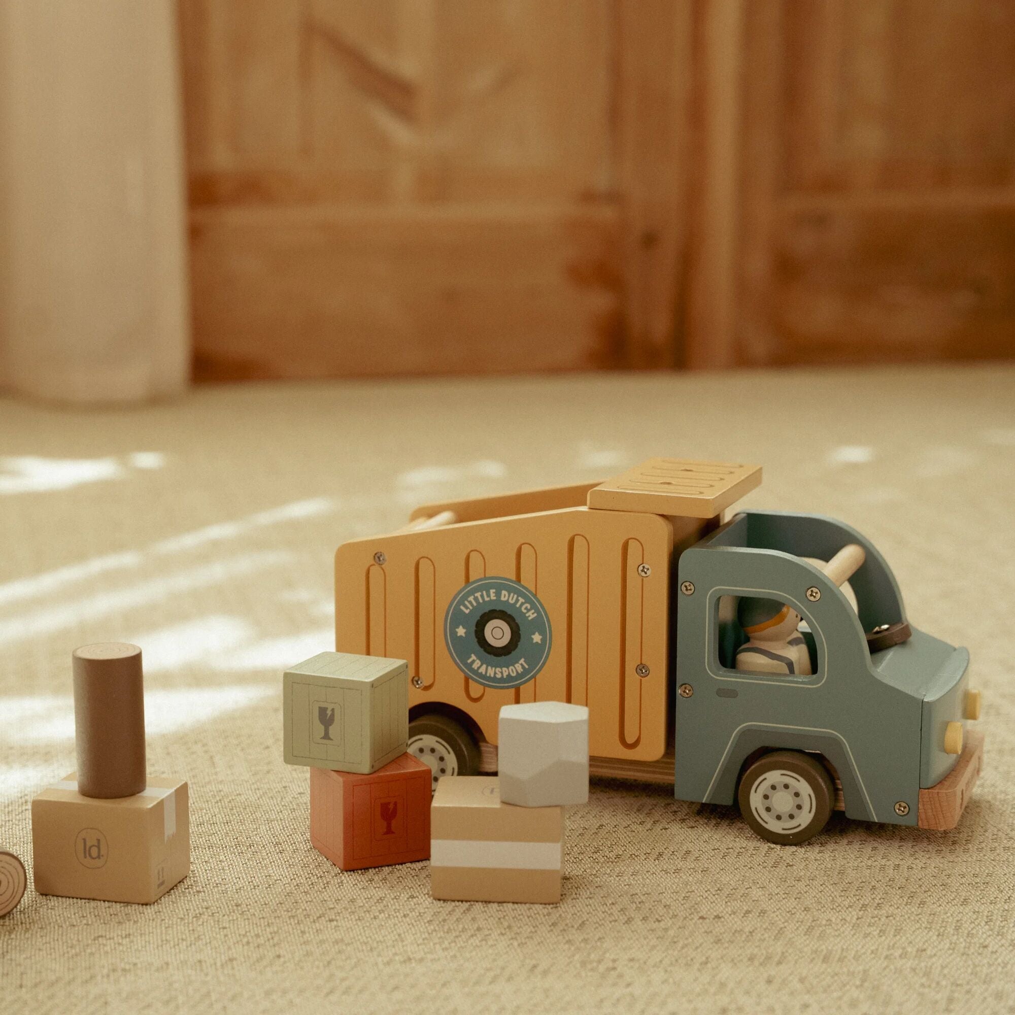 Little Dutch Wooden Dump Truck Playset