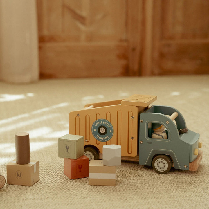 Little Dutch Wooden Dump Truck Playset