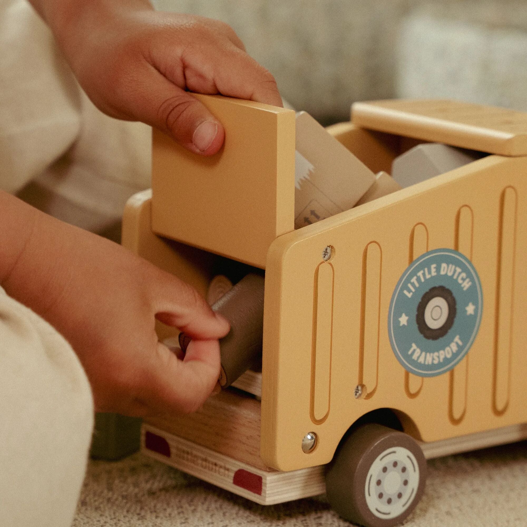 Little Dutch Wooden Dump Truck Playset
