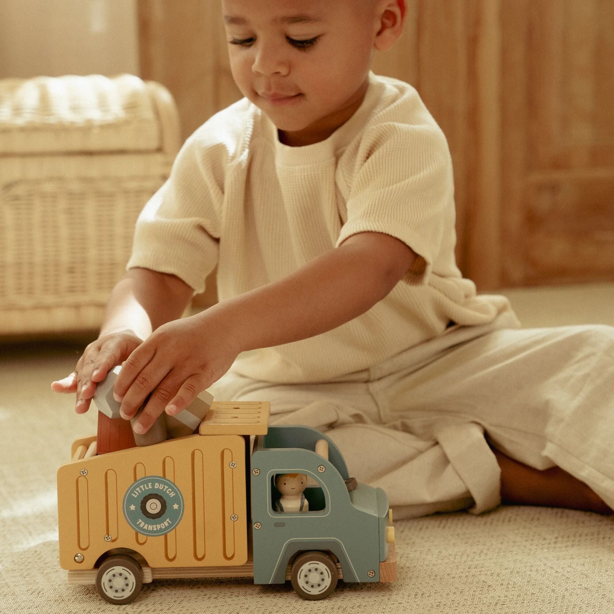 Little Dutch Wooden Dump Truck Playset