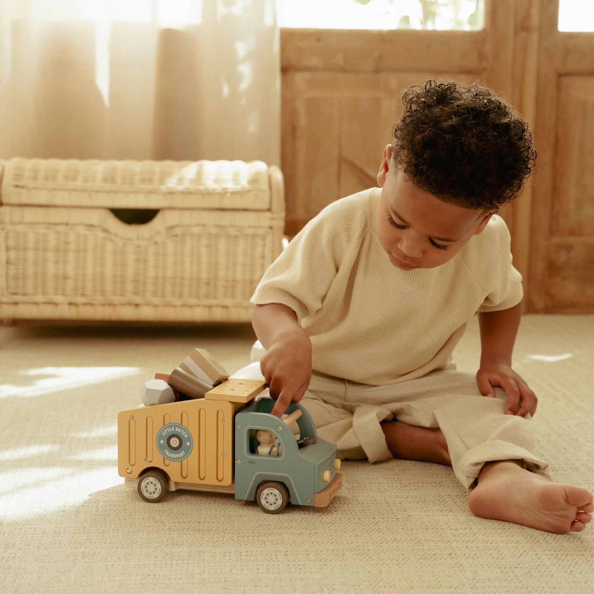 Little Dutch Wooden Dump Truck Playset