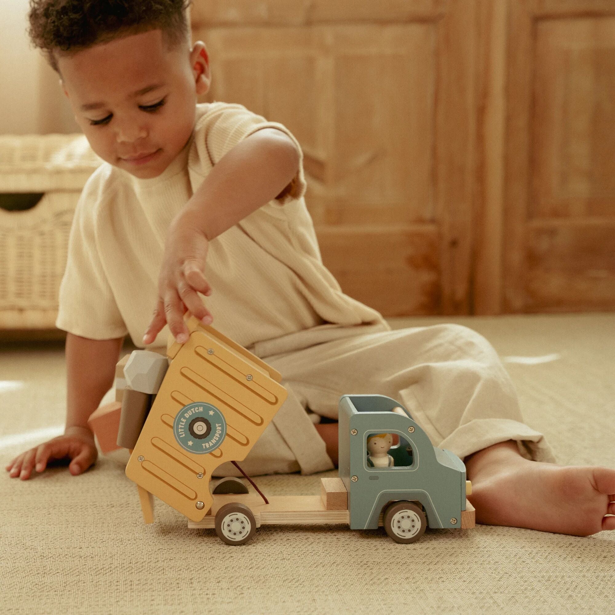 Little Dutch Wooden Dump Truck Playset
