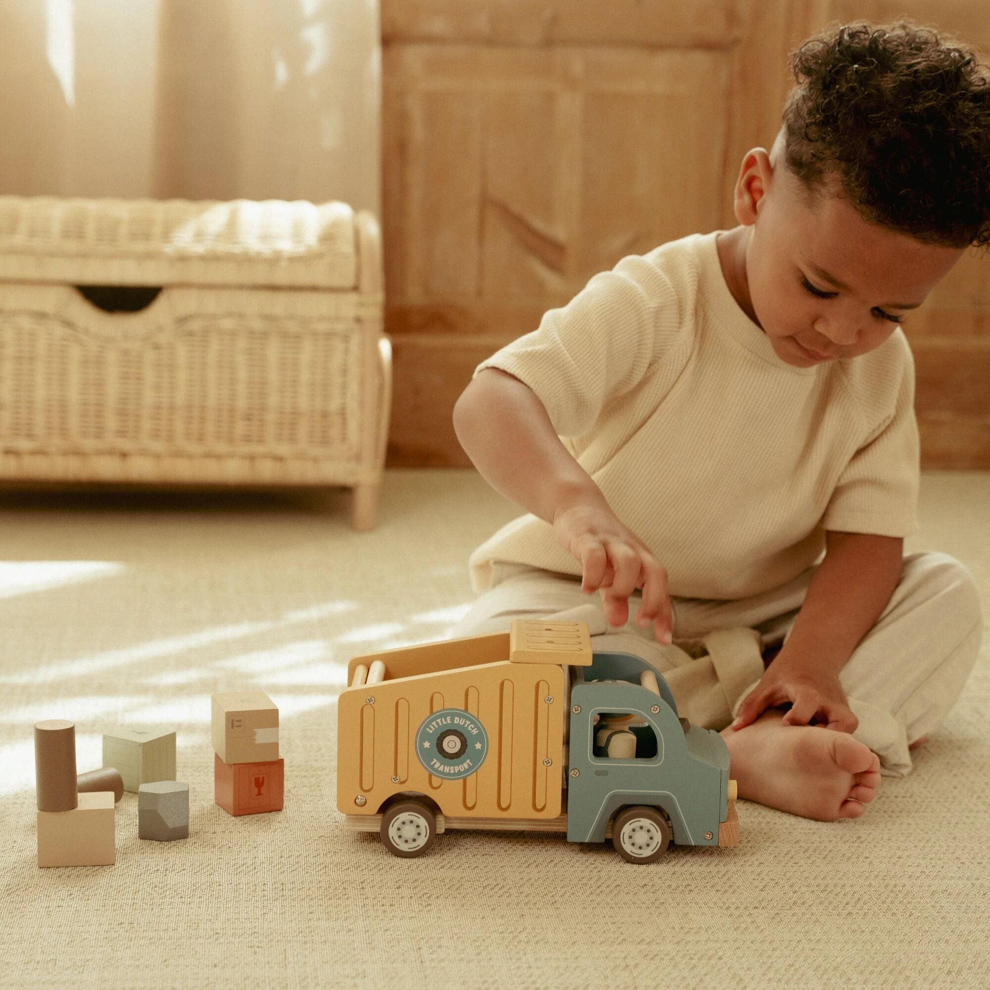 Little Dutch Wooden Dump Truck Playset