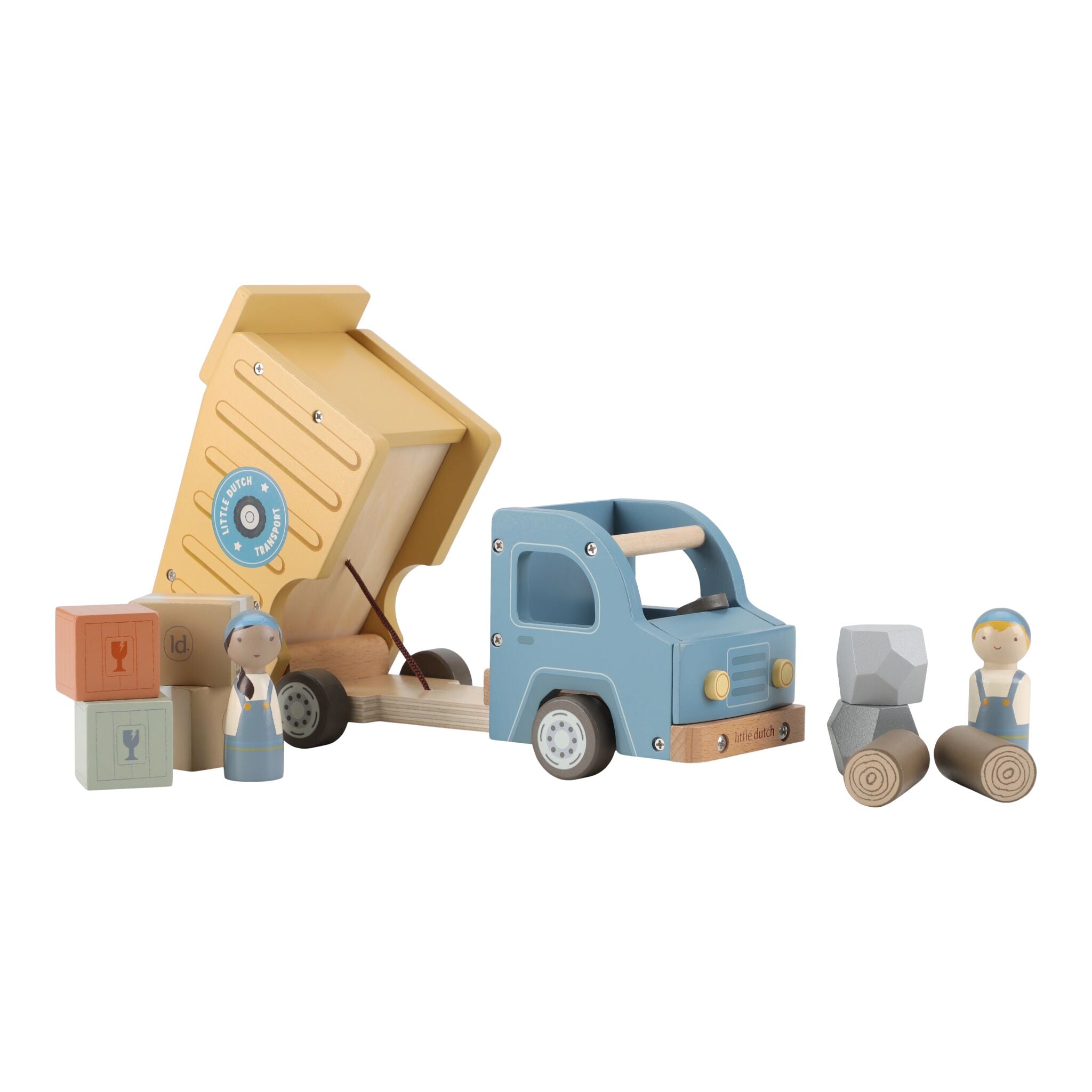 Little Dutch Wooden Dump Truck Playset