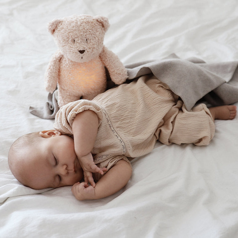 Moonie® Organic Humming Bear with Lamp – Rose