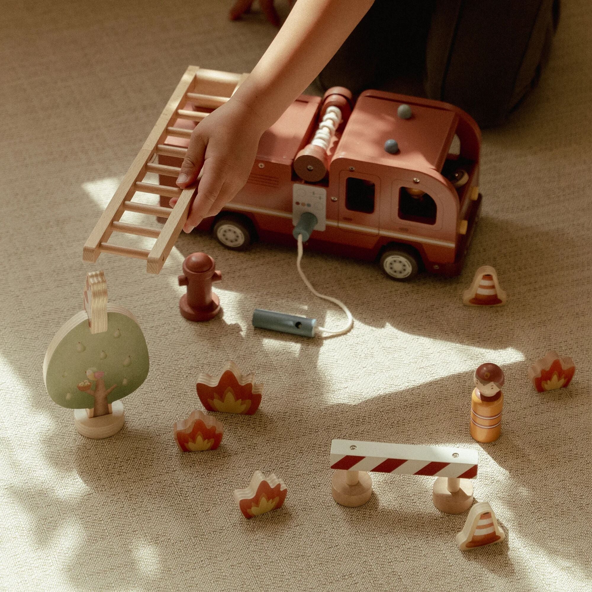 Little Dutch Wooden Fire Truck Playset