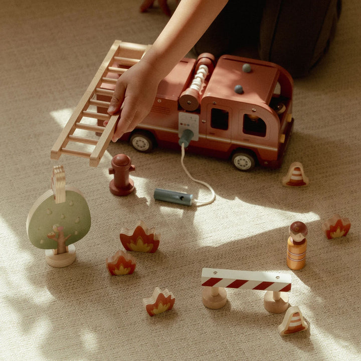 Little Dutch Wooden Fire Truck Playset
