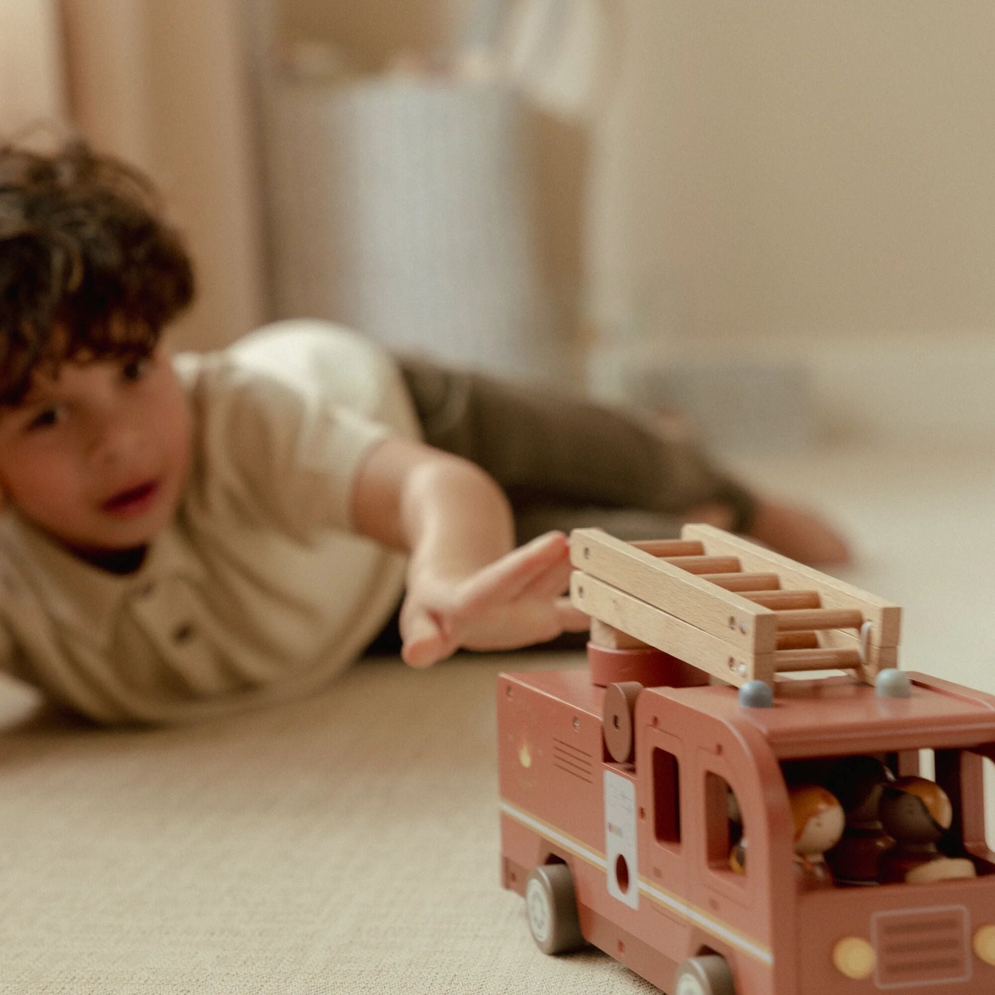 Little Dutch Wooden Fire Truck Playset