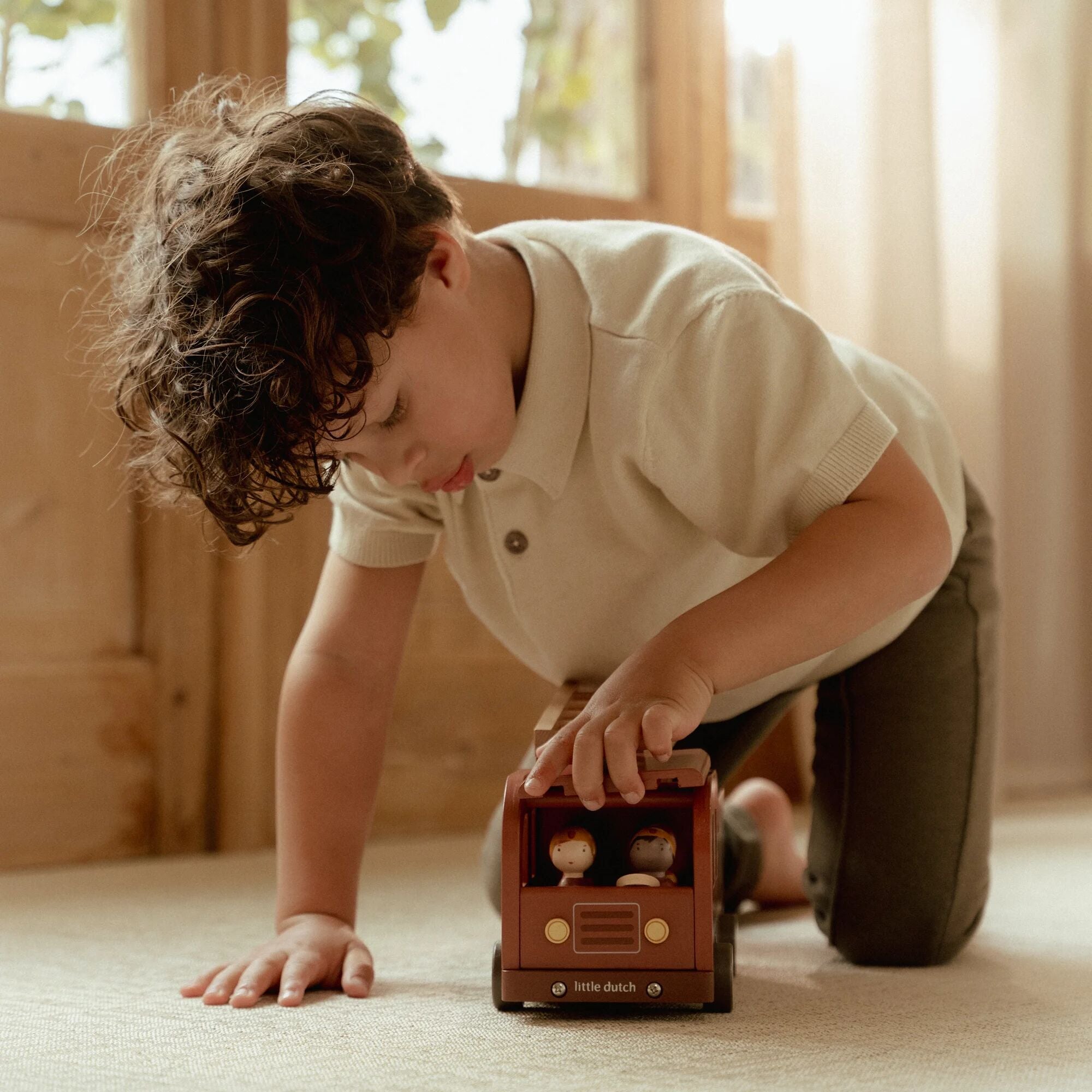 Little Dutch Wooden Fire Truck Playset