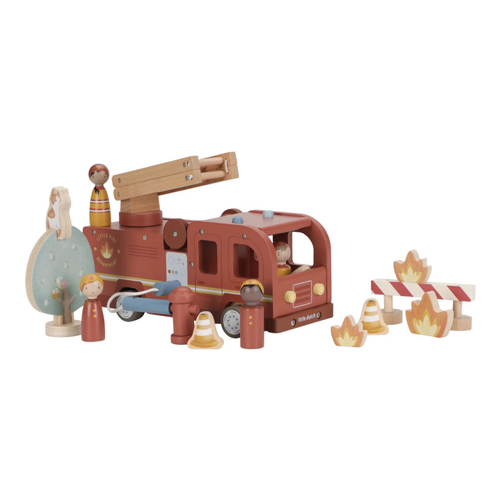 Little Dutch Wooden Fire Truck Playset