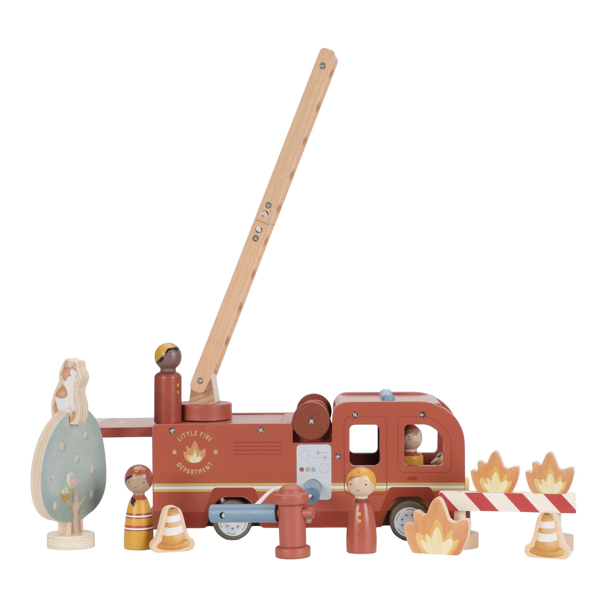 Little Dutch Wooden Fire Truck Playset