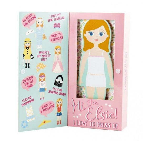 Floss & Rock Wooden Magnetic Dress Up Doll – Elsie