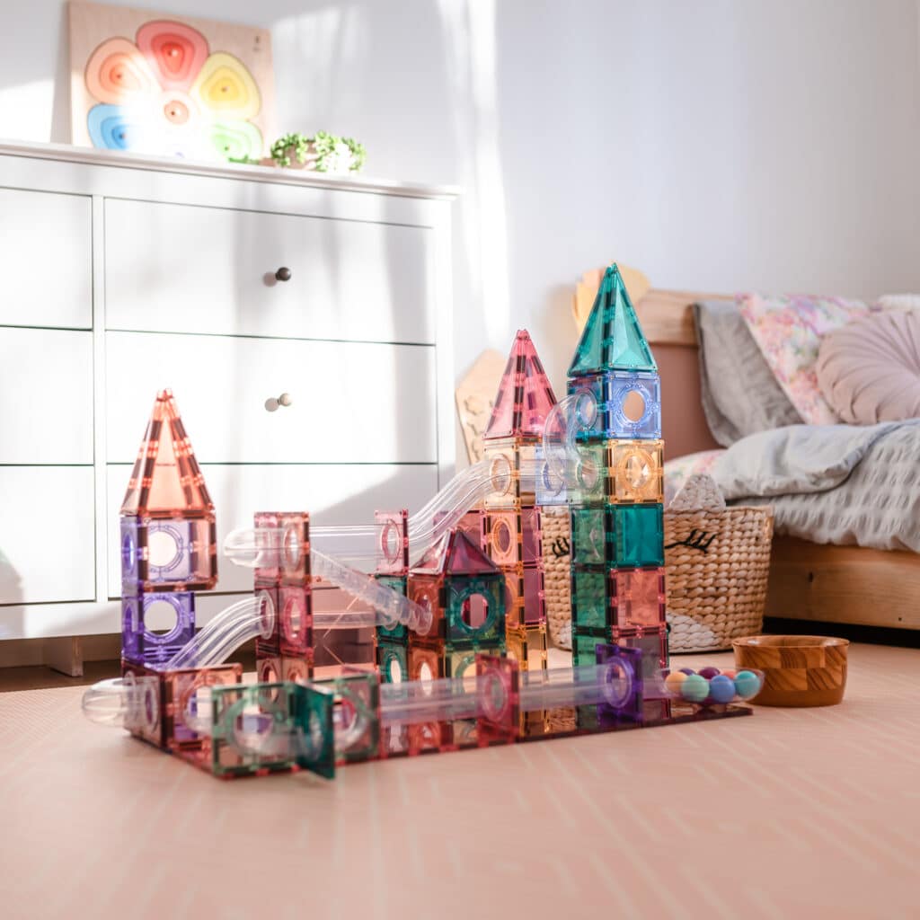 Connetix Tiles Magnetic Building Tiles Pastel Ball Run Pack – 106 Piece