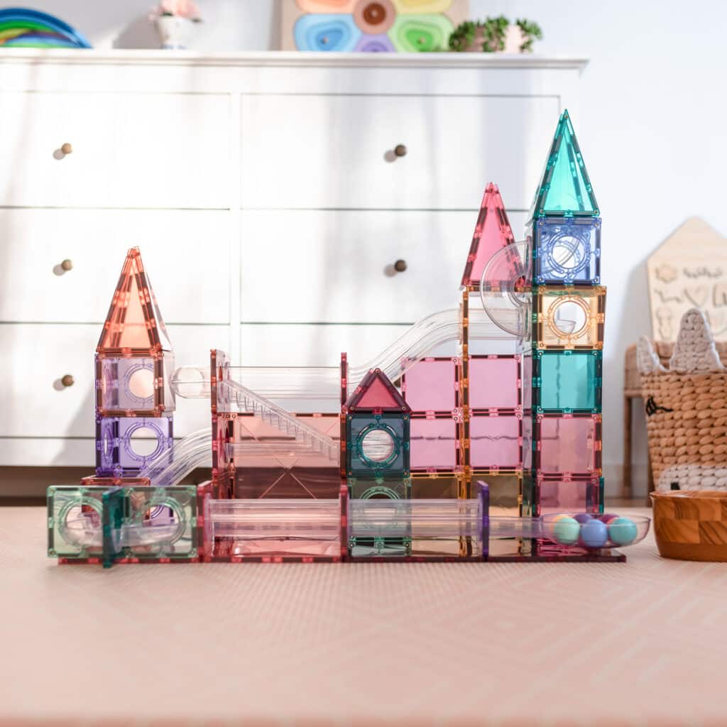 Connetix Tiles Magnetic Building Tiles Pastel Ball Run Pack – 106 Piece