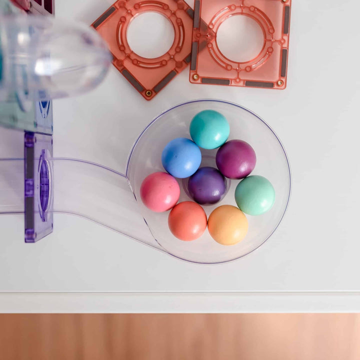 Connetix Tiles Magnetic Building Tiles Pastel Ball Run Pack – 106 Piece
