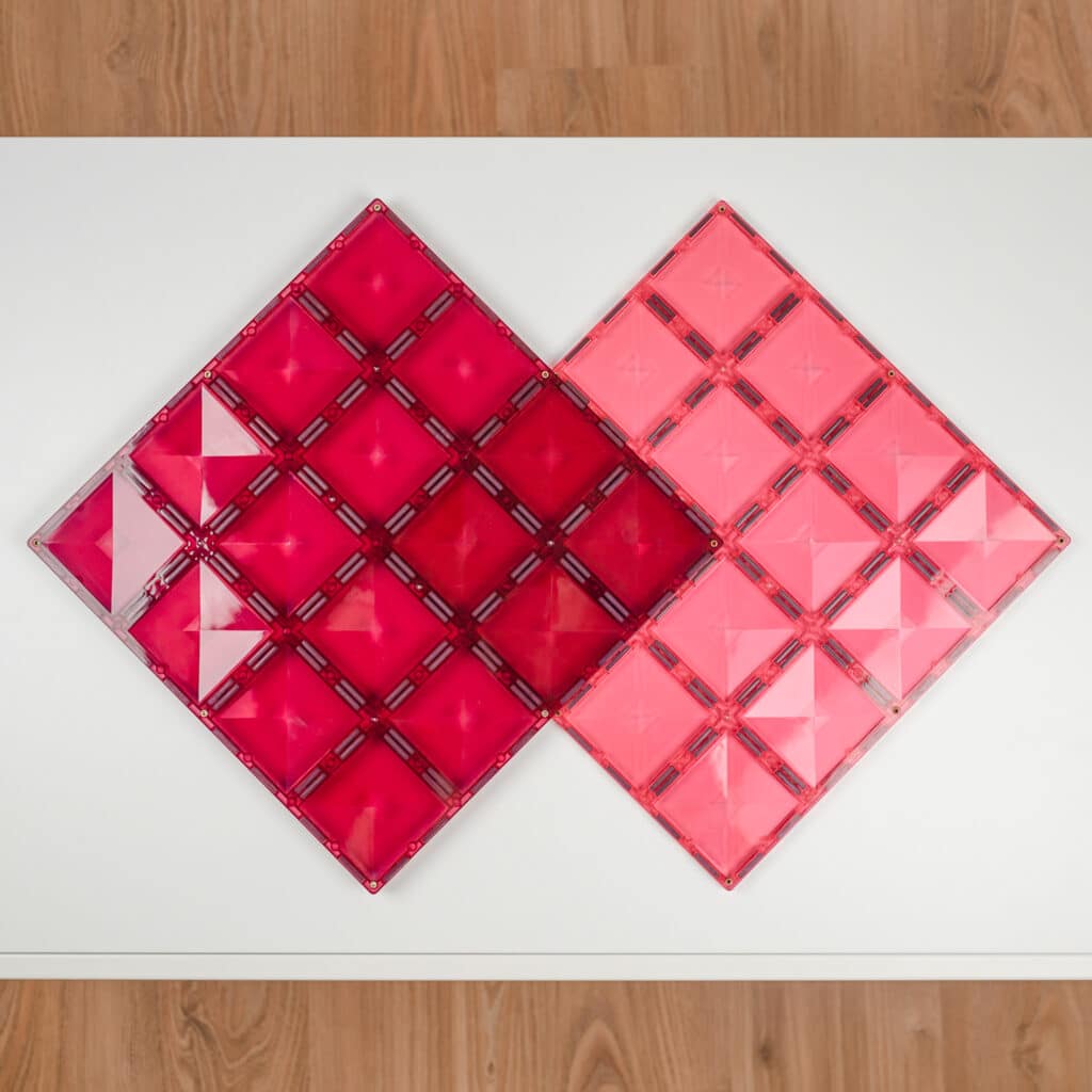 Connetix Tiles Magnetic Building Tiles Pastel Pink &amp; Berry Base Plate – 2 Piece