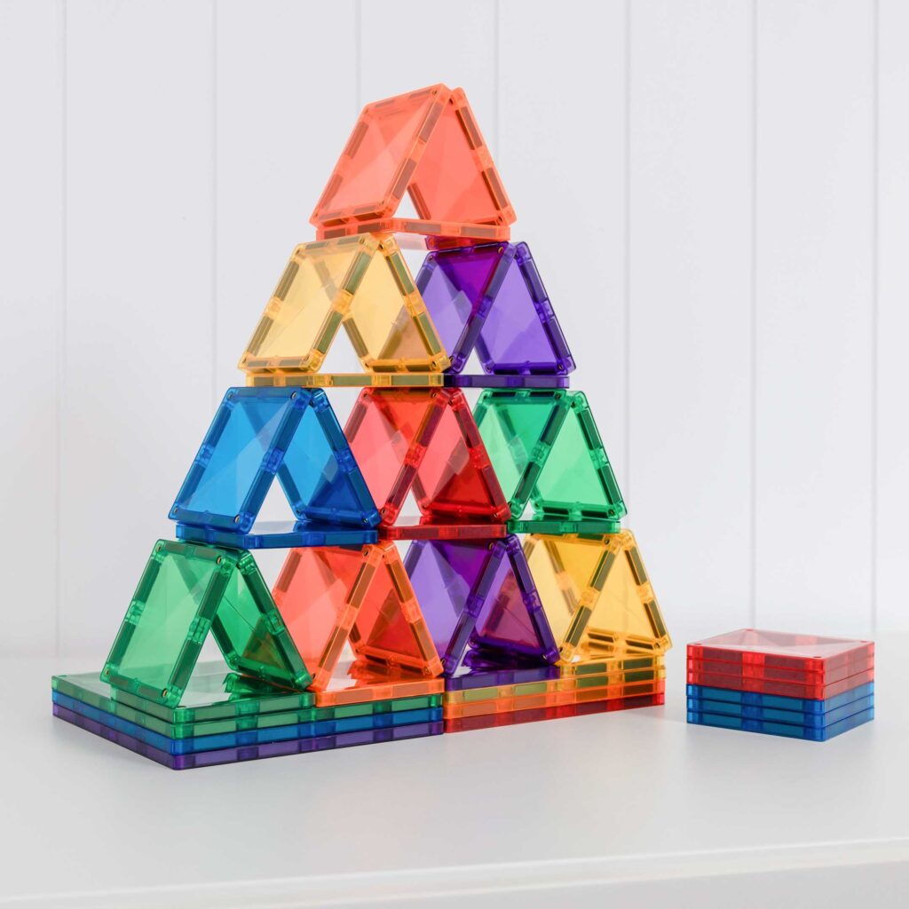 Connetix Tiles Magnetic Building Tiles Rainbow Square Pack – 42 Piece