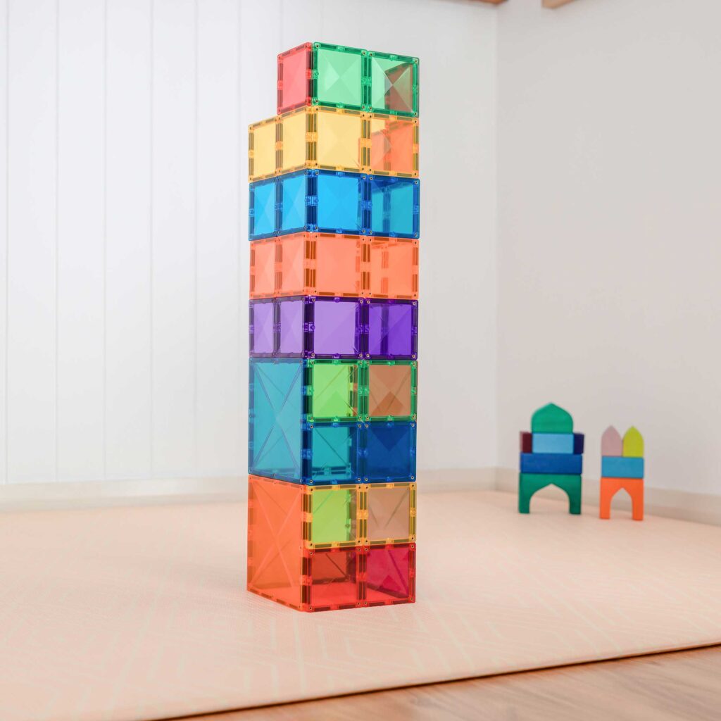 Connetix Tiles Magnetic Building Tiles Rainbow Square Pack – 42 Piece