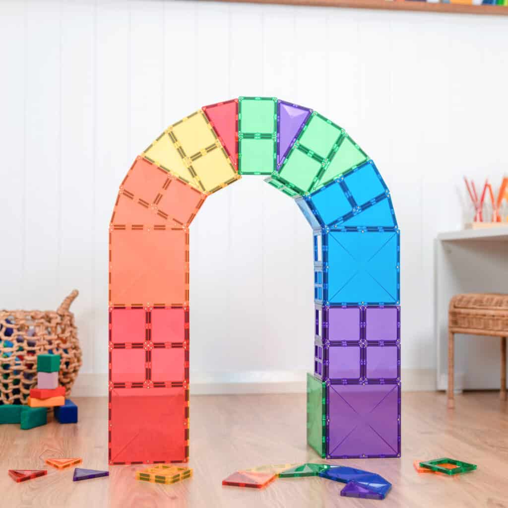 Connetix Tiles Magnetic Building Tiles Rainbow Starter Pack – 60 Piece