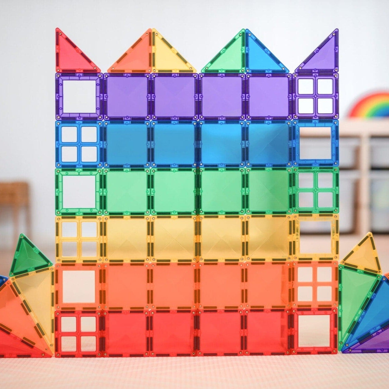 Connetix Tiles Magnetic Building Tiles Rainbow Starter Pack – 60 Piece
