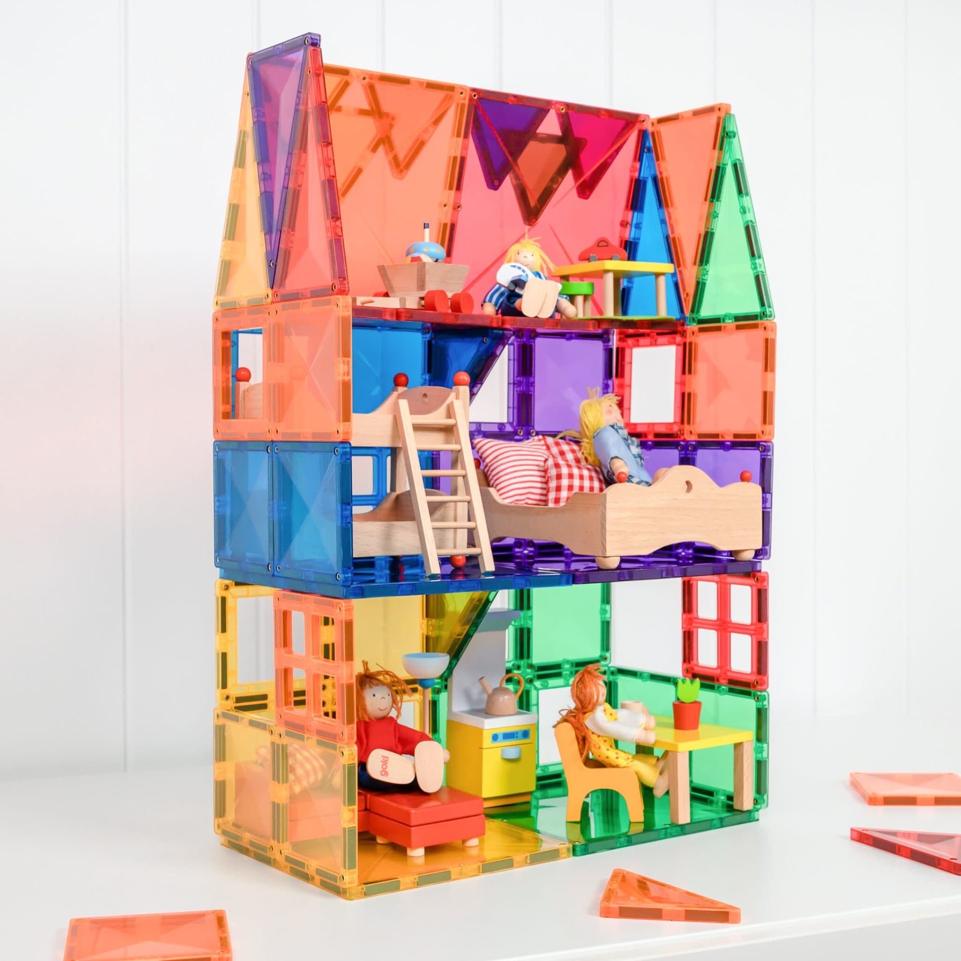 Connetix Tiles Magnetic Building Tiles Rainbow Starter Pack – 60 Piece
