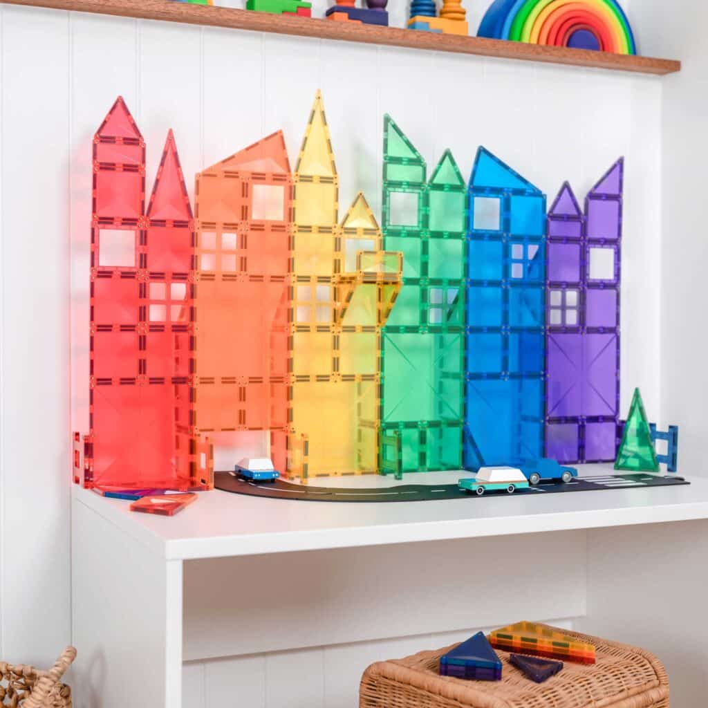 Connetix Tiles Magnetic Building Tiles Rainbow Creative Pack – 102 Piece