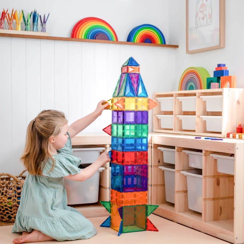 Connetix Tiles Magnetic Building Tiles Rainbow Creative Pack – 102 Piece