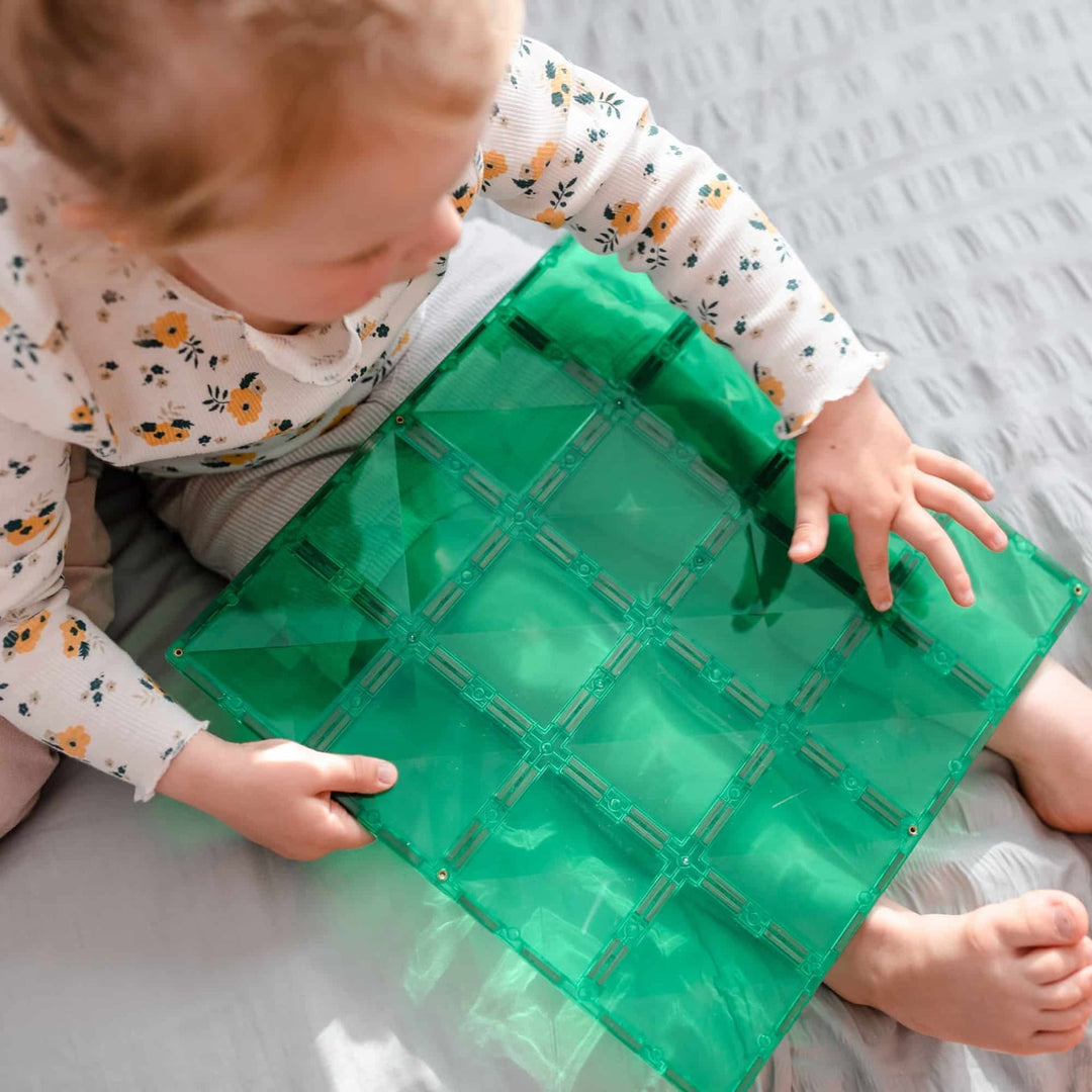 Connetix Tiles Magnetic Building Tiles Rainbow Blue &amp; Green Base Plate – 2 Piece