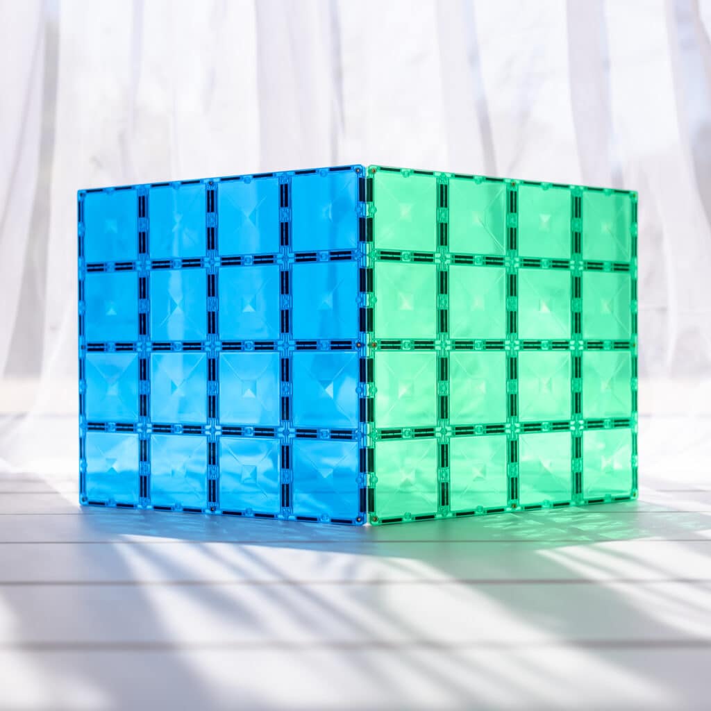 Connetix Tiles Magnetic Building Tiles Rainbow Blue & Green Base Plate – 2 Piece