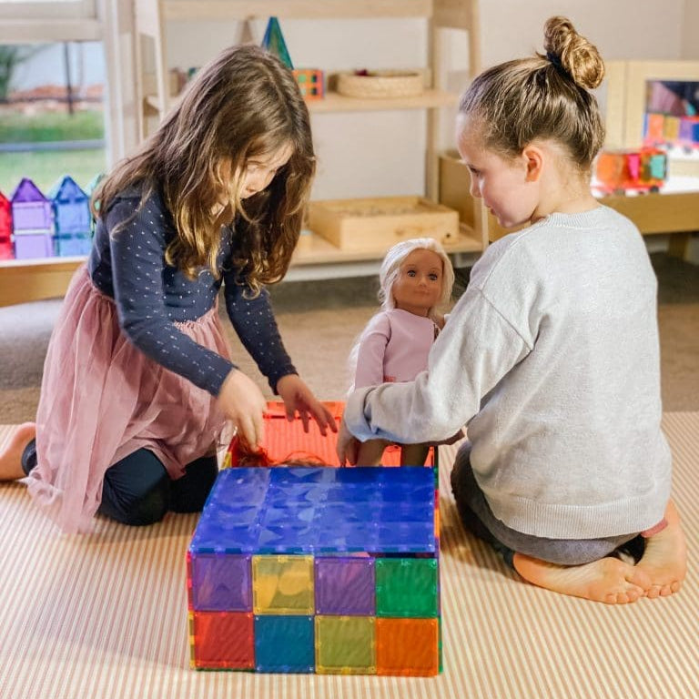 Connetix Tiles Magnetic Building Tiles Rainbow Blue &amp; Green Base Plate – 2 Piece