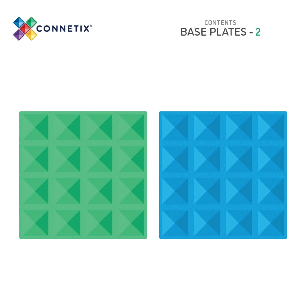 Connetix Tiles Magnetic Building Tiles Rainbow Blue &amp; Green Base Plate – 2 Piece