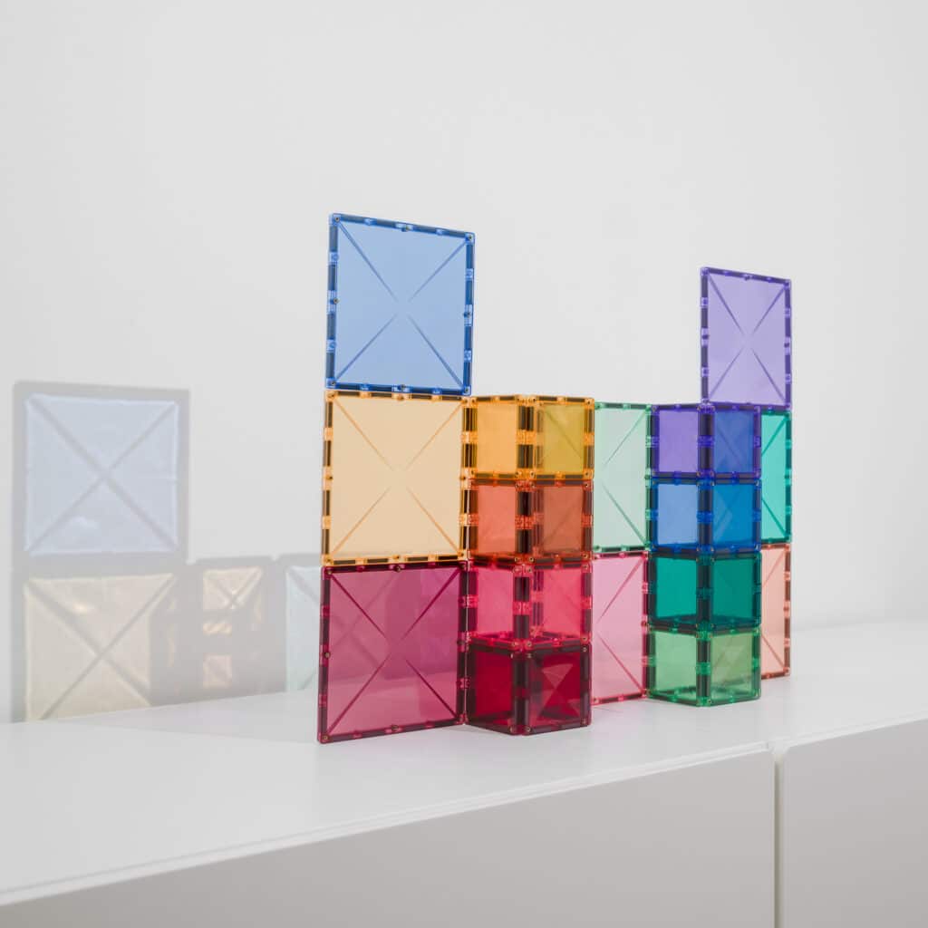 Connetix Tiles Magnetic Building Tiles Pastel Square Pack – 40 Piece
