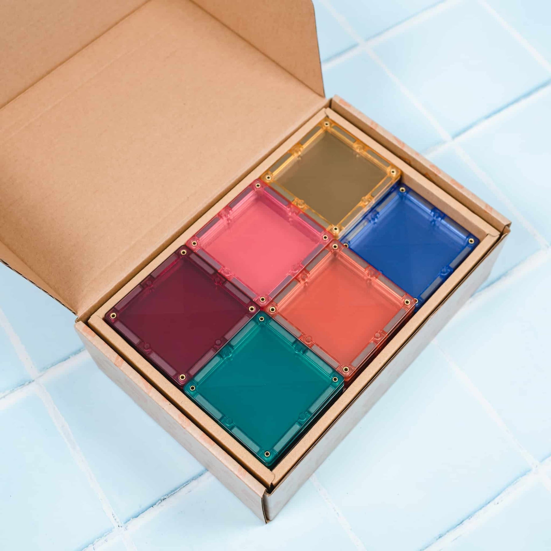 Connetix Tiles Magnetic Building Tiles Pastel Square Pack – 40 Piece