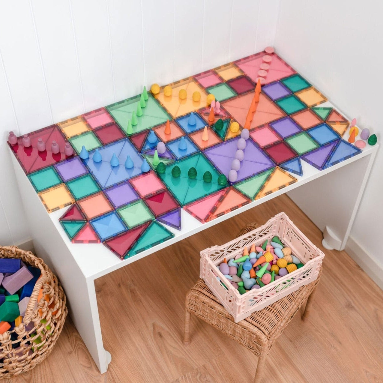 Connetix Tiles Magnetic Building Tiles Pastel Starter Pack – 64 Piece