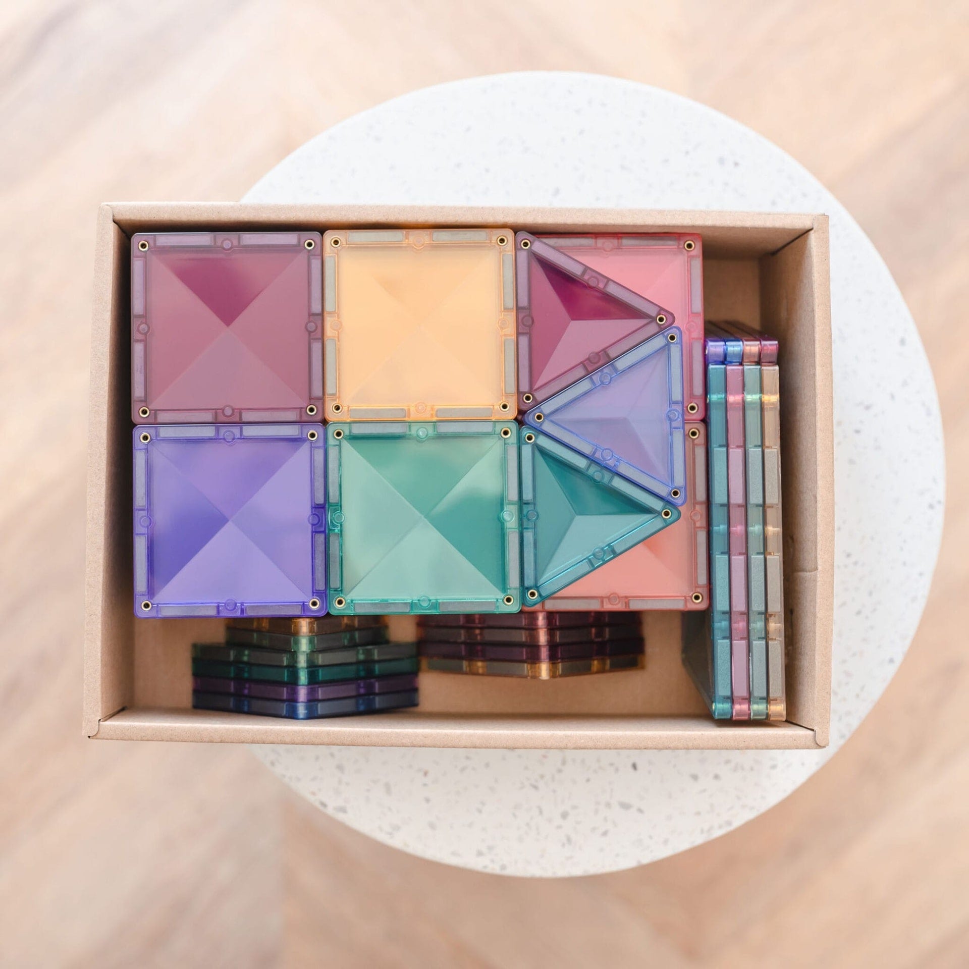 Connetix Tiles Magnetic Building Tiles Pastel Starter Pack – 64 Piece
