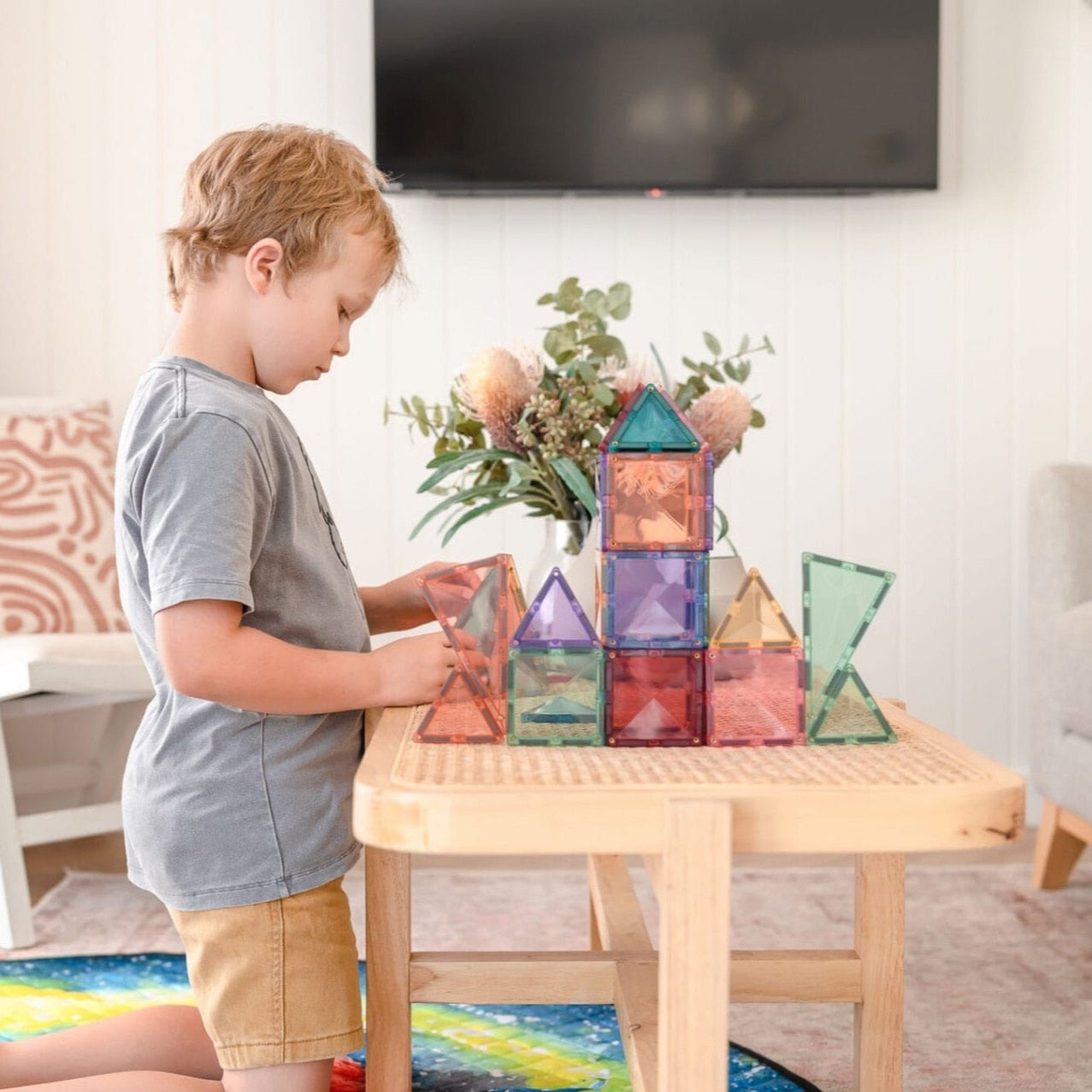 Connetix Tiles Magnetic Building Tiles Pastel Starter Pack – 64 Piece