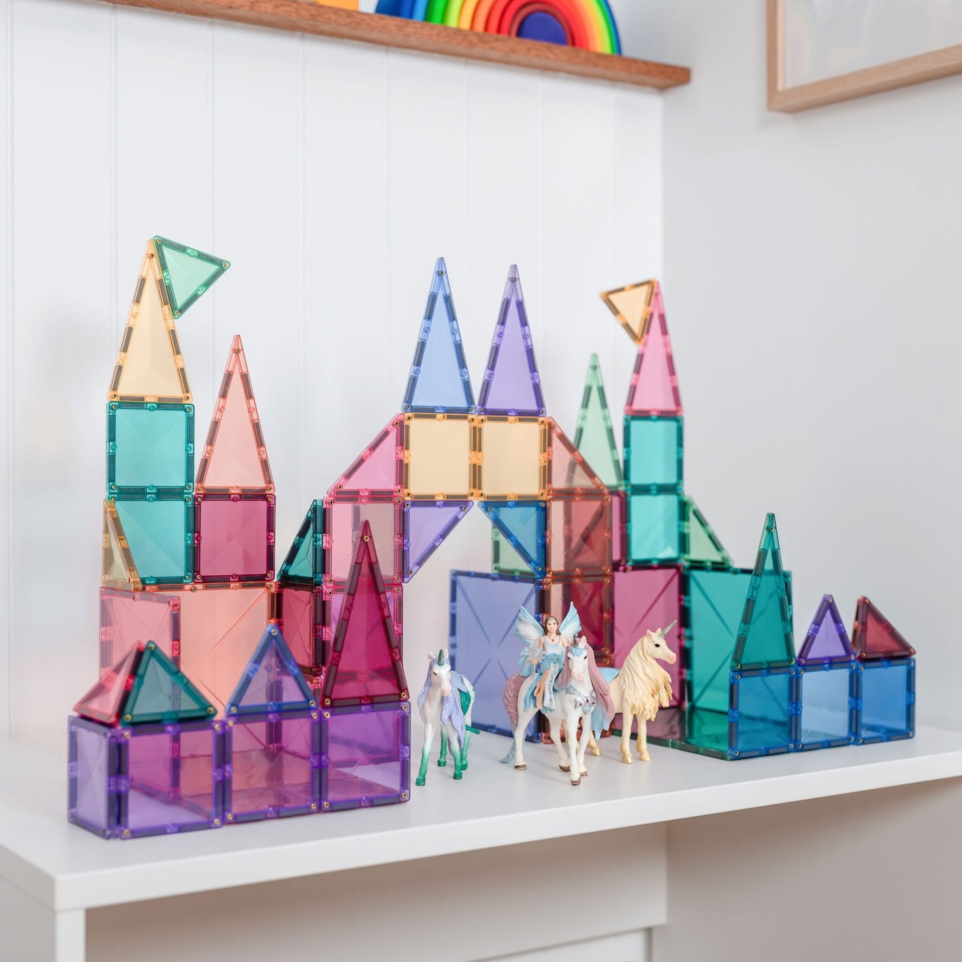 Connetix Tiles Magnetic Building Tiles Pastel Starter Pack – 64 Piece