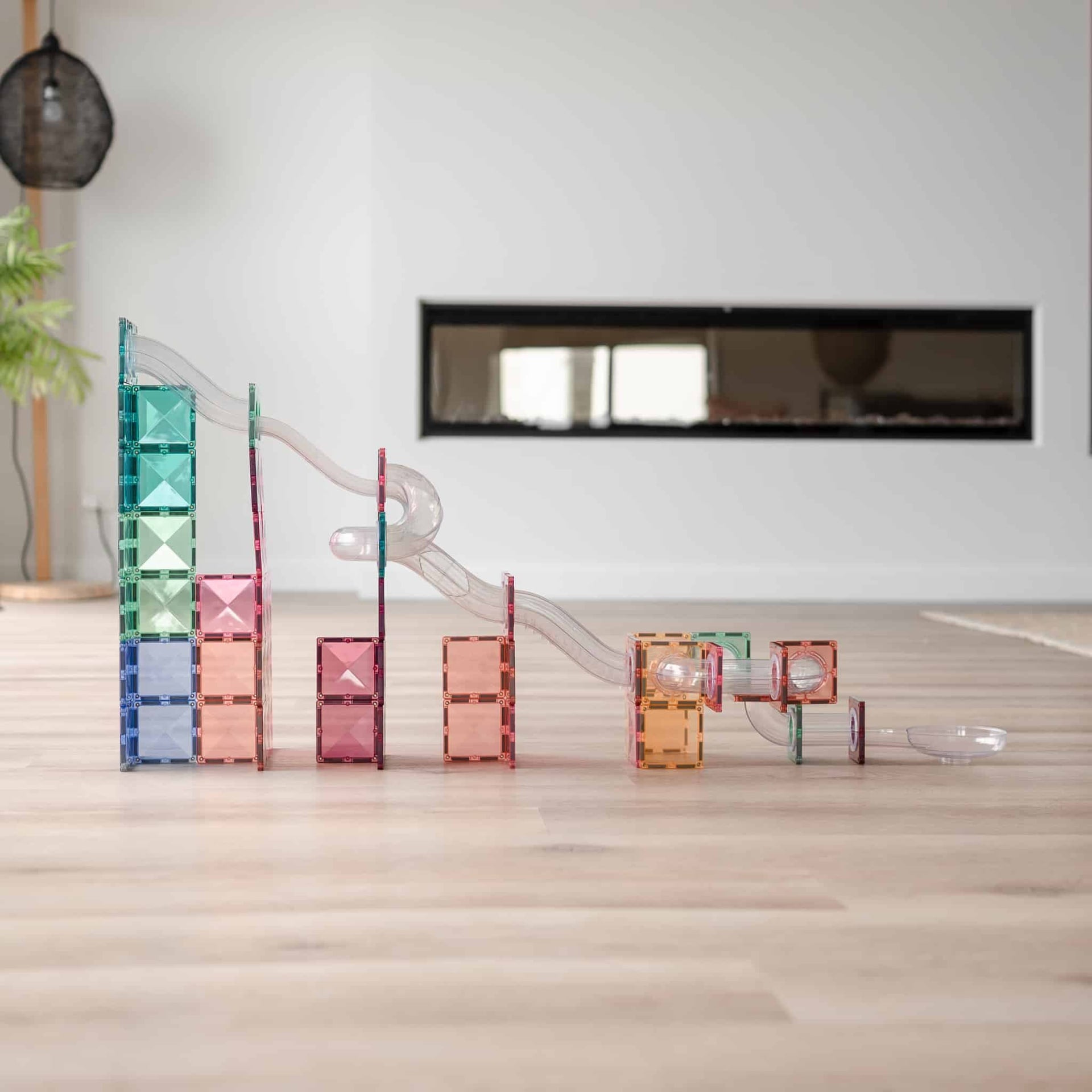 Connetix Tiles Magnetic Building Tiles Pastel Ball Run Expansion Pack – 80 Piece